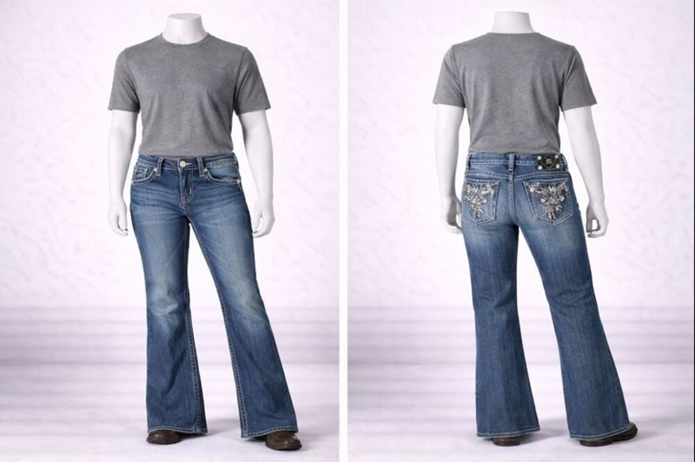 Miss Me Bootcut Jeans Womens 27 Low Rise Embellished Y2K Western distressed